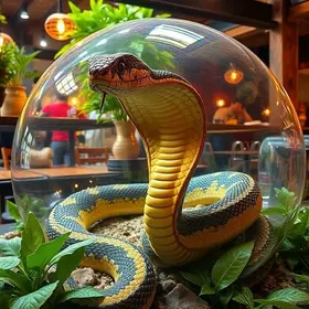 cobra em piscina de bolinhas